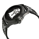 Gucci G Timeless Ghost Black Dial Black Leather Strap Watch For Men - YA1264018 Buy Now By Gucci