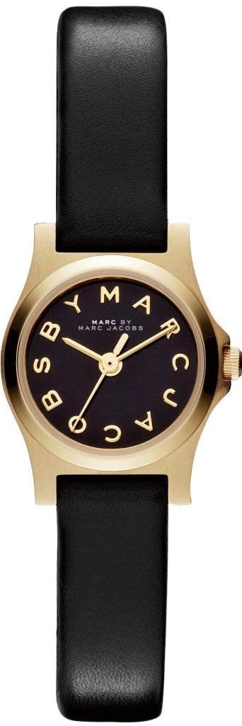 Marc Jacobs Henry Dinky Black Dial Black Leather Strap Watch for Women - MBM1240 Buy Now By Marc Jacobs