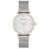 Emporio Armani Gianni T Bar Mother of Pearl Dial Silver Mesh Bracelet Watch For Women - AR2068 Buy Now By Emporio Armani