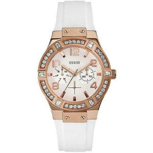 Guess Diamonds White Dial White Rubber Strap Watch For Women - W0426L1 Buy Now By Guess