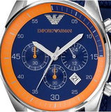 Emporio Armani Chronograph Blue Dial Blue Rubber Strap Watch For Men - AR5864 Buy Now By Emporio Armani
