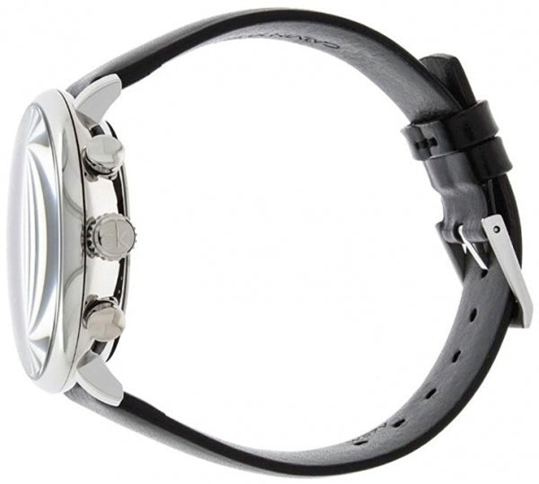 Calvin Klein High Noon Chronograph Black Dial Black Leather Strap Watch for Men - K8M271C1 Buy Now By Calvin Klein
