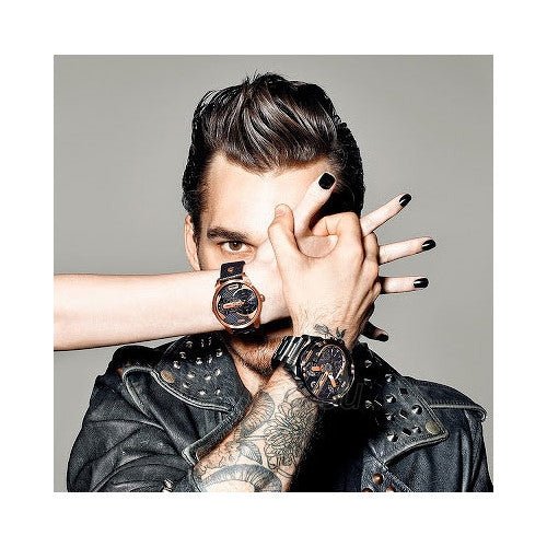 Diesel Mr Daddy 2.0 Chronograph Black Dial Black Leather Strap Watch For Men - DZ7350 Buy Now By Diesel