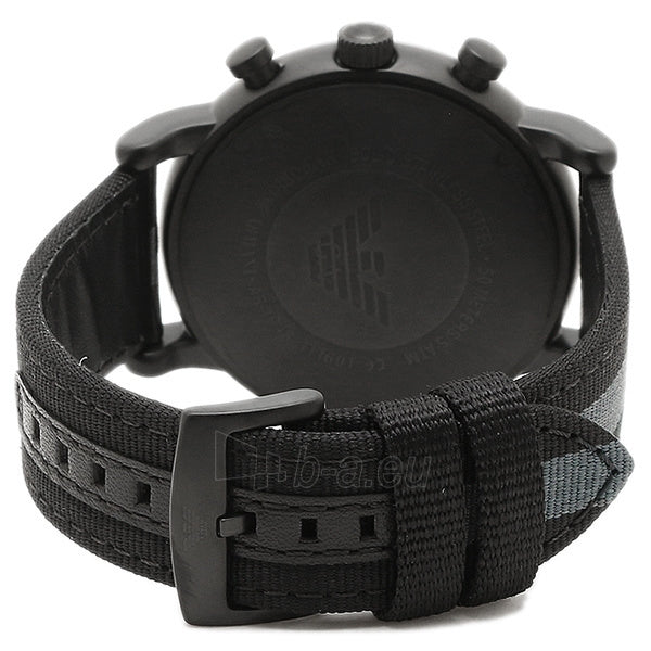 Emporio Armani Sigma Chronograph Black Dial Black Leather Strap Watch For Men - AR6131 Buy Now By Emporio Armani