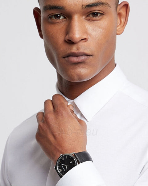 Emporio Armani Giovanni Analog Black Dial Black Leather Strap Watch For Men - AR11210 Buy Now By Emporio Armani