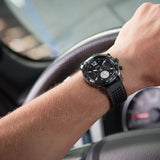 Guess Fleet Chronograph Black Dial Black Rubber Strap Watch for Men - W0971G1 Buy Now By Guess