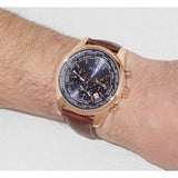 Guess Persuit Chronograph Blue Dial Brown Leather Strap Watch for Men - W0500G1 Buy Now By Guess