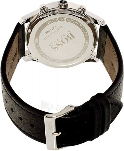 Hugo Boss Time One Chronograph Black Dial Black Leather Strap Watch for Men - 1513430 Buy Now By Hugo Boss
