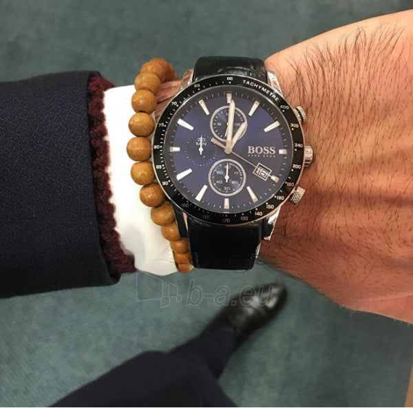 Hugo Boss Rafale Chronograph Blue Dial Black Leather Strap Watch For Men - 1513391 Buy Now By Hugo Boss
