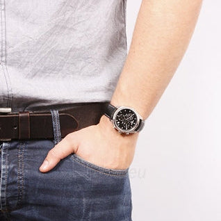 Tissot PR 100 Chronograph Black Dial Black Leather Strap Watch For Men - T101.417.16.051.00 Buy Now By Tissot