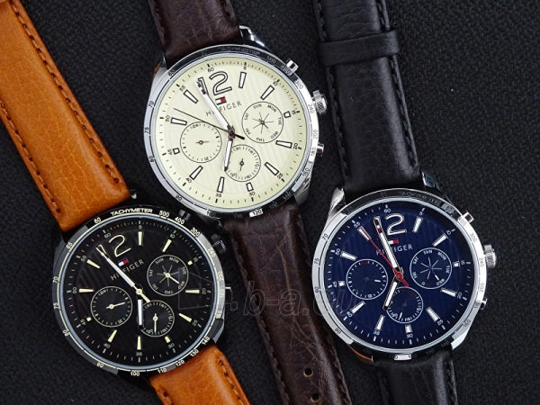 Tommy Hilfiger Gavin Blue Dial Blue Leather Strap Watch for Men - 1791468 Buy Now By Tommy Hilfiger