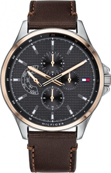 Tommy Hilfiger Shawn Multifunction Grey Dial Brown Leather Strap Watch for Men - 1791615 Buy Now By Tommy Hilfiger