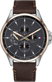 Tommy Hilfiger Shawn Multifunction Grey Dial Brown Leather Strap Watch for Men - 1791615 Buy Now By Tommy Hilfiger