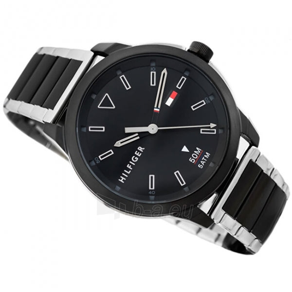 Tommy Hilfiger Sneaker Quartz Black Dial Two Tone Steel Strap Watch for Men - 1791619 Buy Now By Tommy Hilfiger
