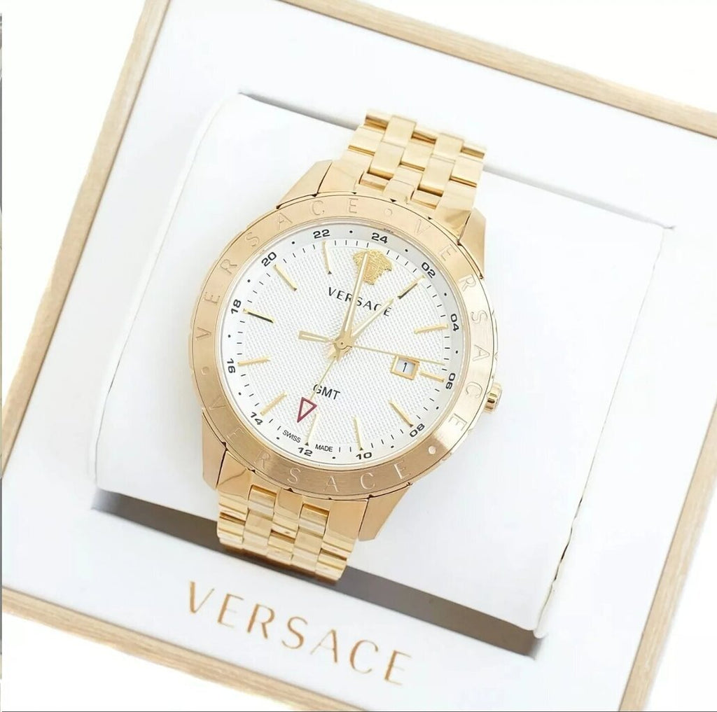 Versace Univers Quartz White Dial Gold Steel Strap Watch for Men - VEBK00518 Buy Now By Versace
