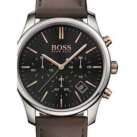 Hugo Boss Time One Black Dial Brown Leather Strap Watch for Men - 1513448 Buy Now By Hugo Boss