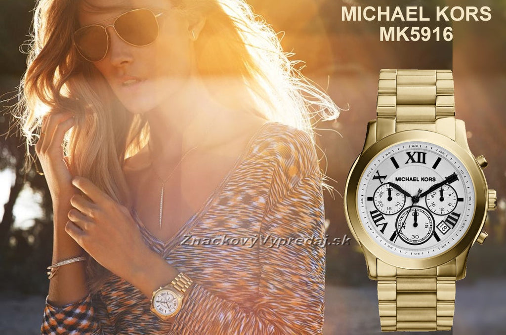Michael Kors Cooper Chronograph White Dial Gold Steel Strap Watch For Women - MK5916 Buy Now By Michael Kors