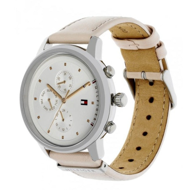 Tommy Hilfiger Blake Chronograph Silver Dial Pink Leather Strap Watch For Women - 1781906 Buy Now By Tommy Hilfiger