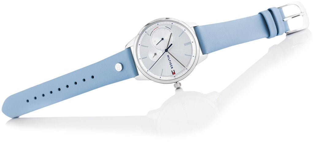 Tommy Hilfiger Brooke Silver Dial Blue Leather Strap Watch for Women - 1782023 Buy Now By Tommy Hilfiger