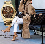 Michael Kors Bradshaw Brown Dial Gold Steel Strap Watch for Women - MK5502 Buy Now By Michael Kors