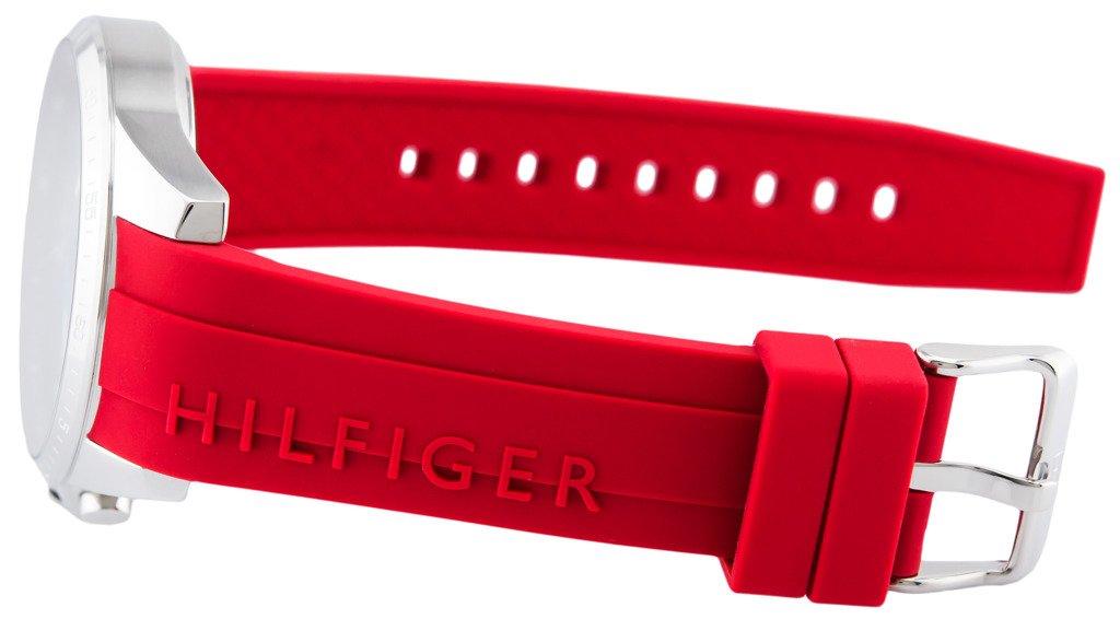 Tommy Hilfiger Decker Quartz Black Dial Red Rubber Strap Watch for Men - 1791351 Buy Now By Tommy Hilfiger