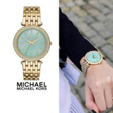 Michael Kors Darci Analog Mother of Pearl Green Dial Gold Steel Strap Watch For Women - MK3498 Buy Now By Michael Kors