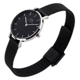 Daniel Wellington Petite Ashfield Black Dial Black Mesh Strap Watch For Women - DW00100246 Buy Now By Daniel Wellington