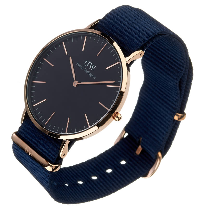 Daniel Wellington Classic Bayswater Black Dial Black NATO Strap Watch For Men - DW00100277 Buy Now By Daniel Wellington