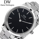 Daniel Wellington Iconic Link Black Dial Silver Steel Strap Watch For Women - DW00100342 Buy Now By Daniel Wellington