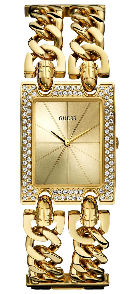 Guess MOD Heavy Metal Diamonds Gold Dial Gold Steel Strap Watch for Women - W0072L1 Buy Now By Guess