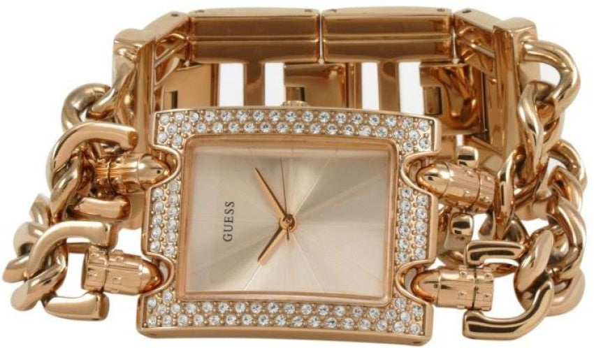 Guess Mod Heavy Metal Diamonds Rose Gold Dial Rose Gold Steel Strap Watch for Women - W0072L3 Buy Now By Guess