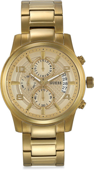 Guess Analog Chronograph Gold Dial Gold Steel Strap Watch for Men - W0075G5 Buy Now By Guess