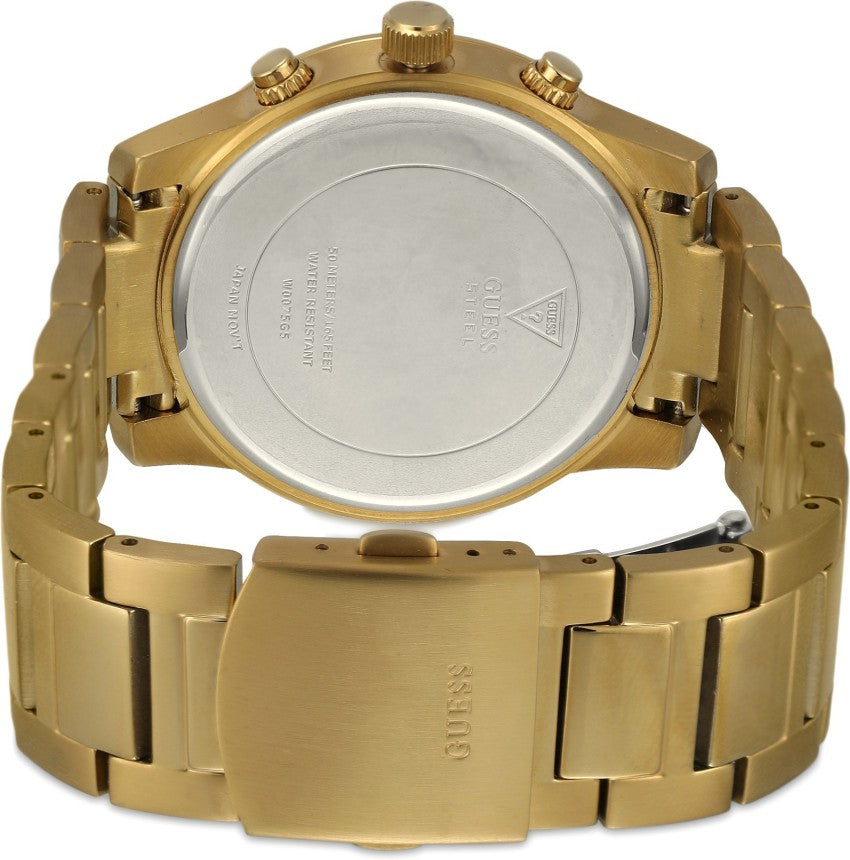 Guess Analog Chronograph Gold Dial Gold Steel Strap Watch for Men - W0075G5 Buy Now By Guess
