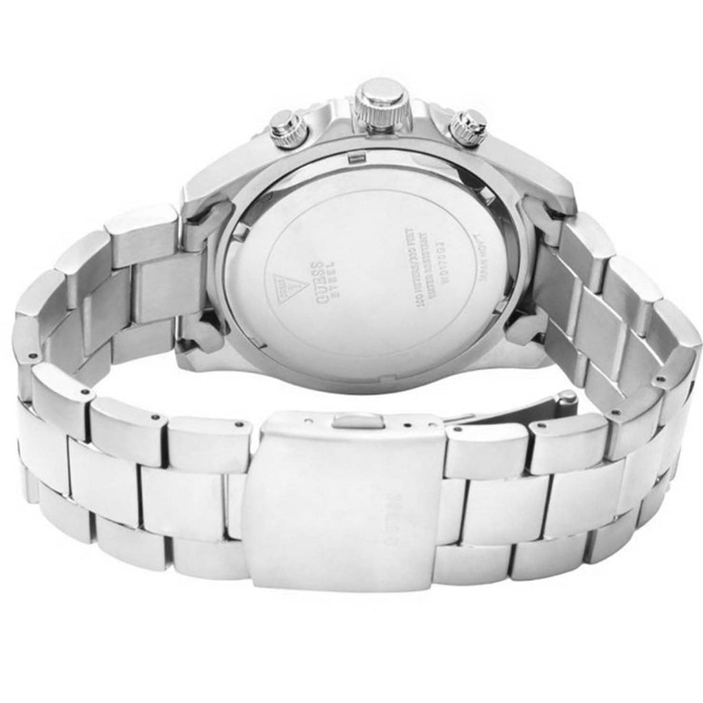 Guess Chaser Chronograph Black Dial Silver Steel Strap Watch for Men - W0170G1 Buy Now By Guess
