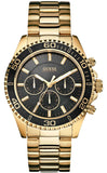 Guess Chaser Chronograph Black Dial Gold Steel Strap Watch for Men - W0170G2 Buy Now By Guess