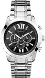 Guess Chronograph Black Dial Silver Steel Strap Watch for Men - W0193G2 Buy Now By Guess