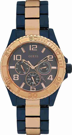 Guess BFF Multifunction Blue Dial Two Tone Steel Strap Watch for Women - W0231L6 Buy Now By Guess