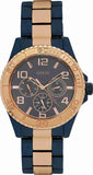 Guess BFF Multifunction Blue Dial Two Tone Steel Strap Watch for Women - W0231L6 Buy Now By Guess