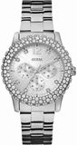 Guess Dazzler Diamonds Silver Dial Silver Steel Strap Watch for Women - W0335L1 Buy Now By Guess