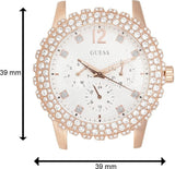 Guess Dazzler Diamonds Silver Dial Rose Gold Steel Strap Watch for Women - W0335L3 Buy Now By Guess
