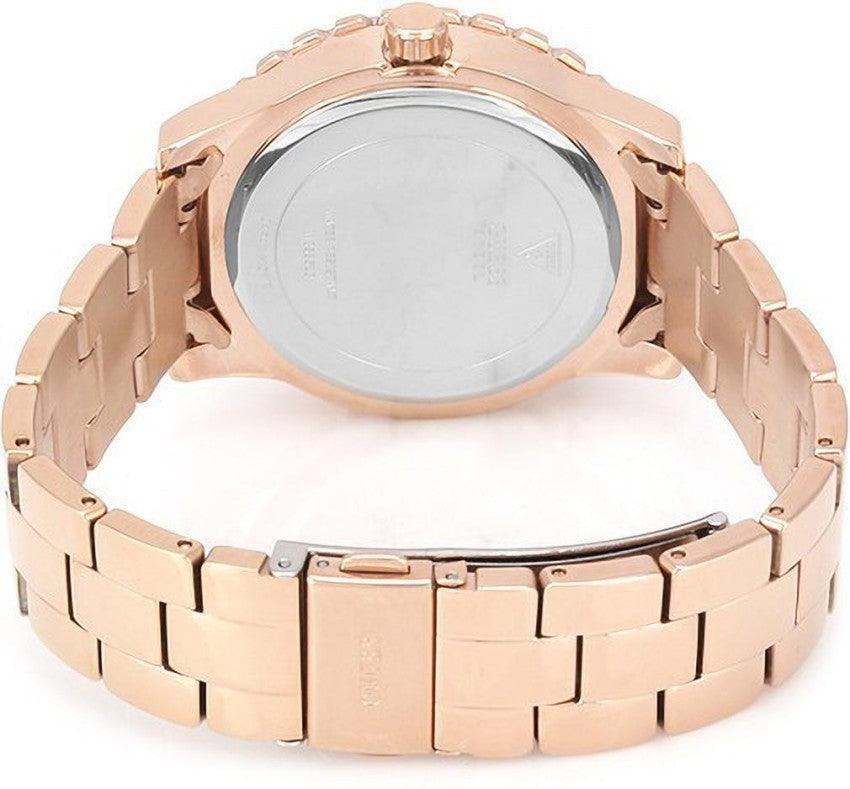 Guess Dazzler Diamonds Silver Dial Rose Gold Steel Strap Watch for Women - W0335L3 Buy Now By Guess