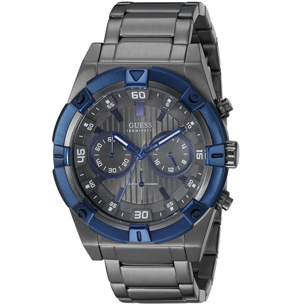 Guess Sport Analog Grey Dial Grey Steel Strap Watch for Men - W0377G5 Buy Now By Guess