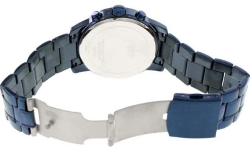 Guess Horizon Chronograph Black Dial Blue Steel Strap Watch For Men - W0379G5 Buy Now By Guess