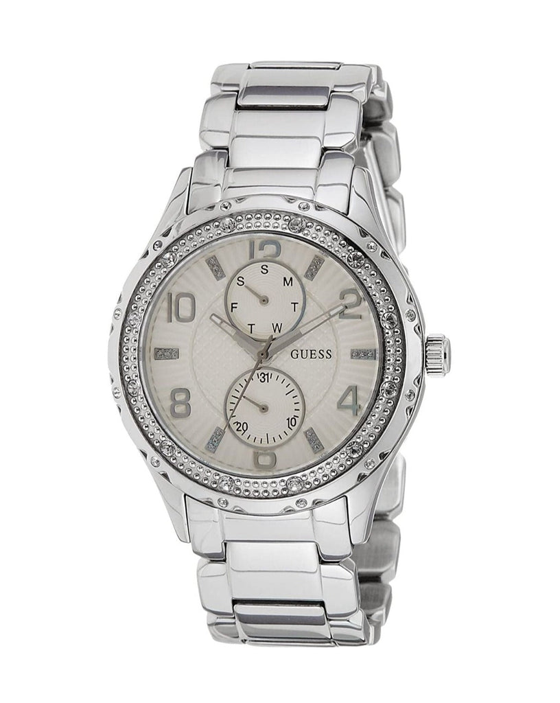 Guess Siren White Dial Silver Steel Strap Watch for Women - W0442L1 Buy Now By Guess