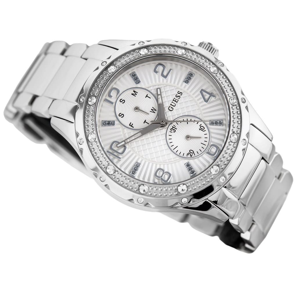 Guess Siren White Dial Silver Steel Strap Watch for Women - W0442L1 Buy Now By Guess