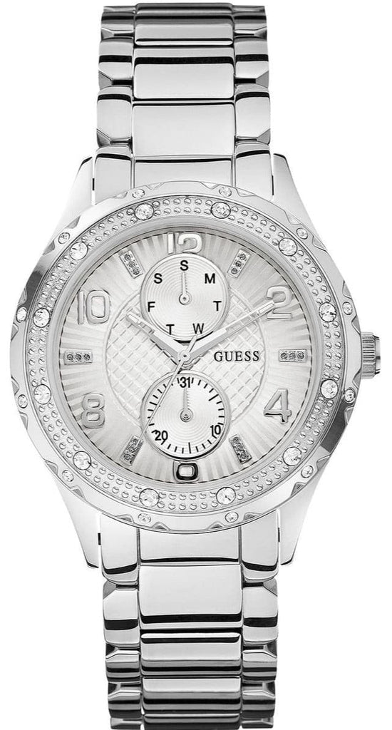 Guess Siren White Dial Silver Steel Strap Watch for Women - W0442L1 Buy Now By Guess