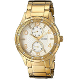 Guess Siren Diamonds Silver Dial Gold Steel Strap Watch for Women - W0442L2 Buy Now By Guess
