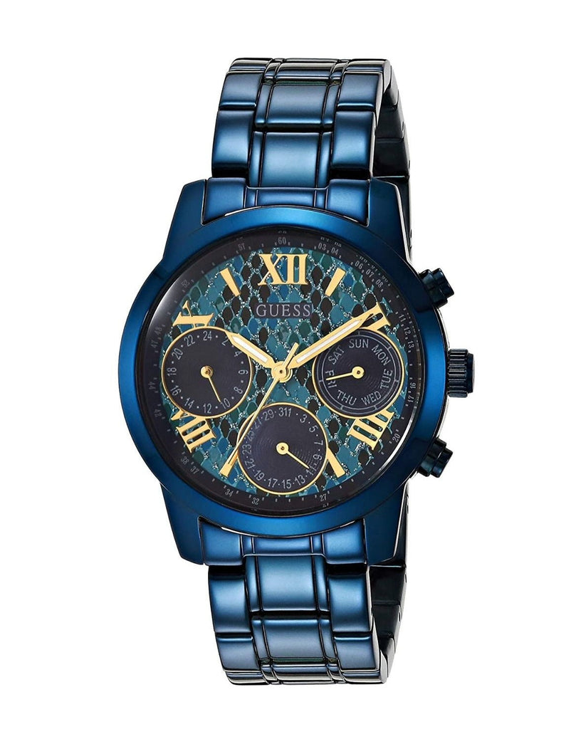 Guess Sunrise Multifunction Blue Dial Blue Steel Strap Watch for Women - W0448L10 Buy Now By Guess