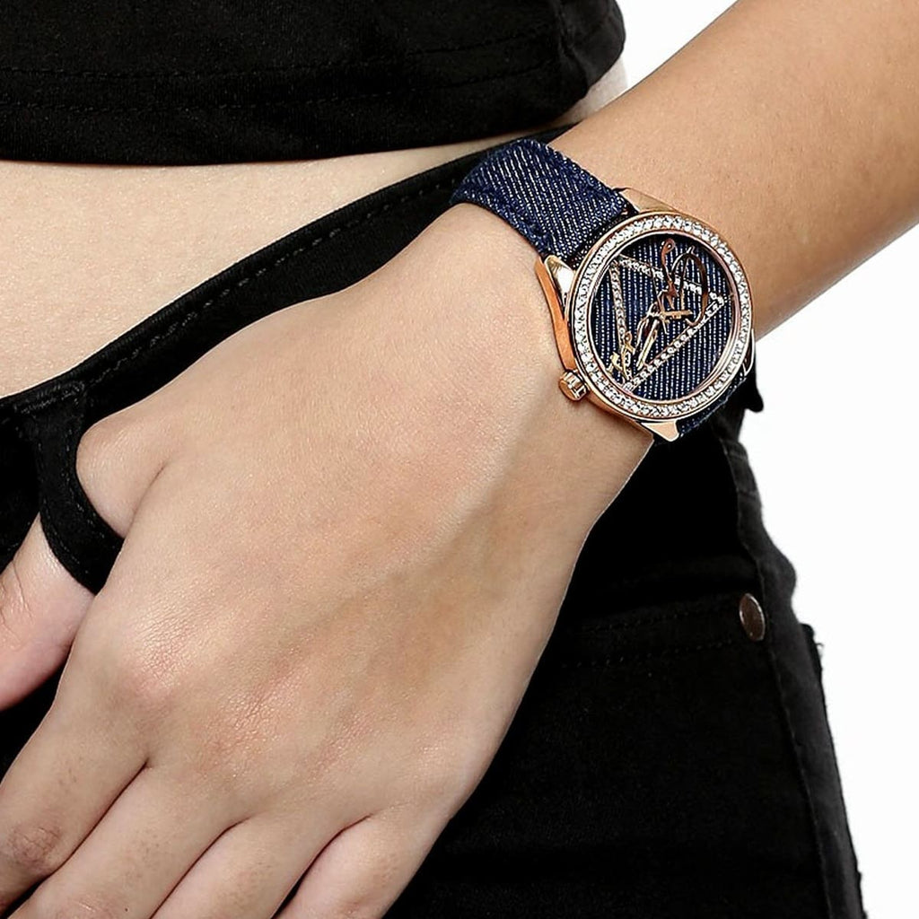 Guess Little Flirt Quartz Blue Dial Blue Leather Strap Watch For Women - W0456L6 Buy Now By Guess