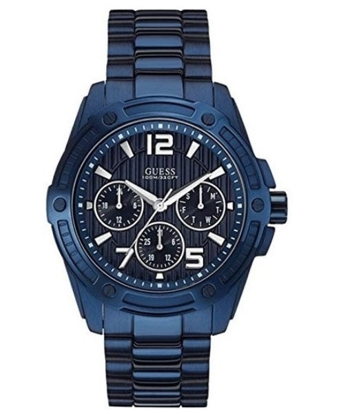 Guess Flagship Chronograph Blue Dial Blue Steel Strap Watch for Men - W0601G2 Buy Now By Guess